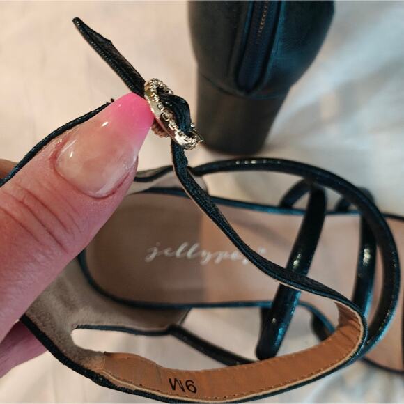 Bradshaw Caged Strappy Emerald Shimmer Green Heels 9 Sex in‎ the City Y2K - Picture 11 of 14